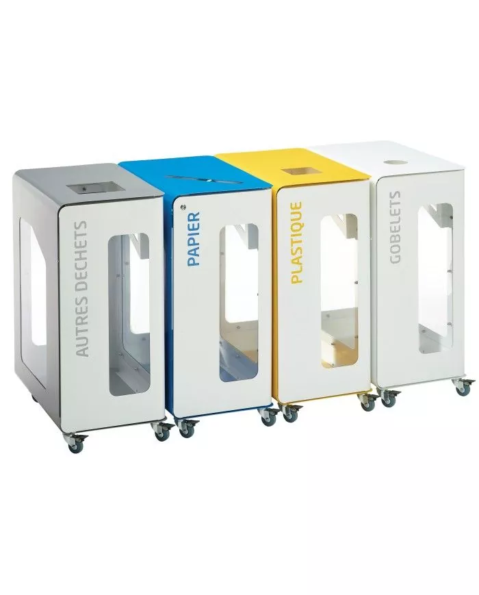 Poubelle de tri - de TERACUB VIGIPIRATE 90L - ROUGE METAL - Corps Gris Manganèse - station de tri moderne, meuble de tri Poubelle de tri - de TERACUB VIGIPIRATE 90L - ROUGE METAL - Corps Gris Manganèse - station de tri moderne, meuble de tri