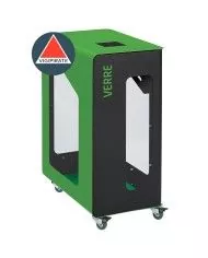 Poubelle de tri - de TERACUB VIGIPIRATE 90L - VERT VERRE - Corps Gris manganèse - solution tri sélectif, recyclage déchets
