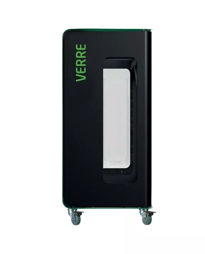 Poubelle de tri - de TERACUB VIGIPIRATE 90L - VERT VERRE - Corps Gris manganèse - poubelle de tri sélectif, station de tri