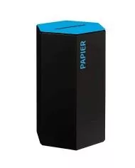 Poubelle de tri - design TERAHEX 50L - BLEU PAPIER - Corps Gris Manganèse - bac de tri design, tri des déchets professionnels,