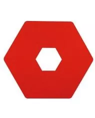 Poubelle de tri - design TERAHEX 50L - ROUGE METAL - Corps Gris Manganèse - conteneur de recyclage, station de tri moderne,