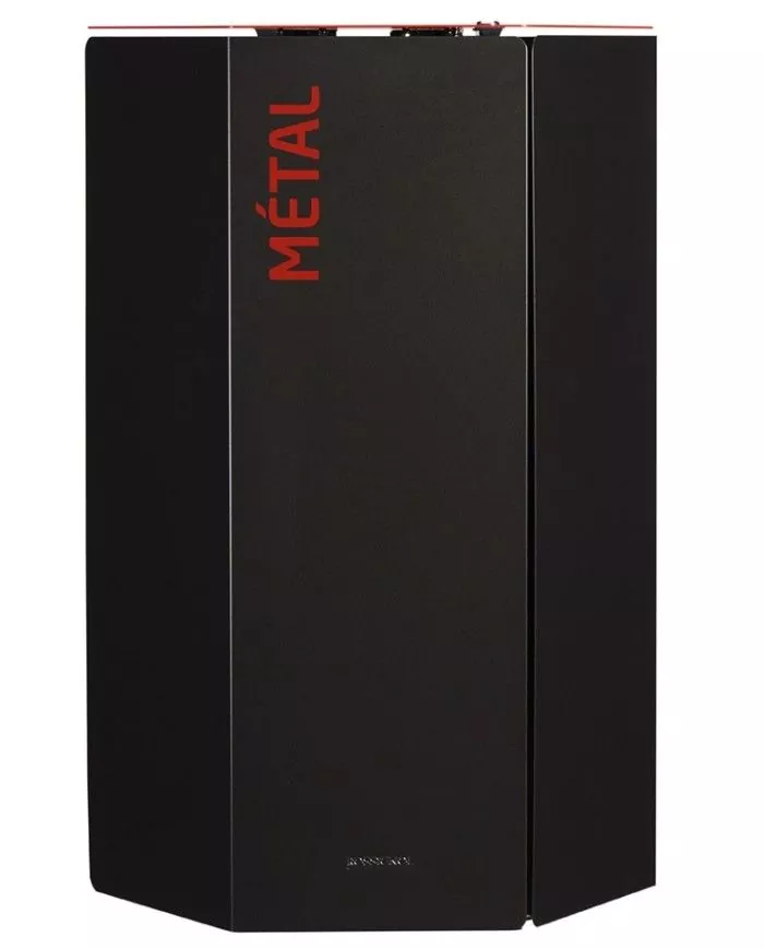 Poubelle de tri - design TERAHEX 50L - ROUGE METAL - Corps Gris Manganèse - bac de tri design, recyclage déchets triés,