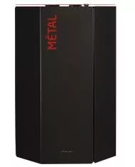 Poubelle de tri - design TERAHEX 50L - ROUGE METAL - Corps Gris Manganèse - bac de tri design, recyclage déchets triés,