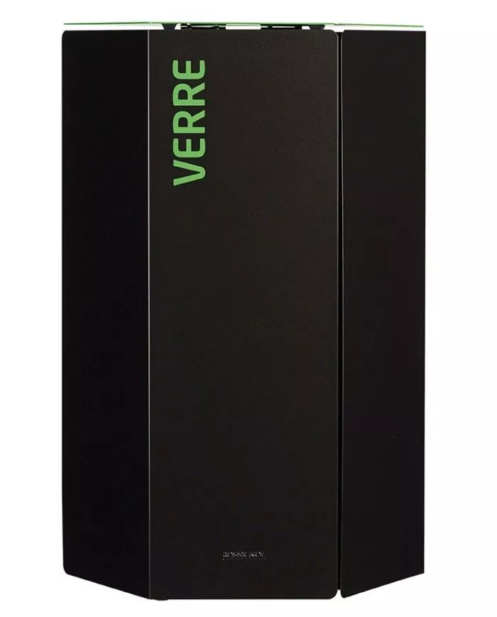 Poubelle de tri - design TERAHEX 50L - VERT VERRE - Corps Gris Manganèse - tri des déchets professionnels, conteneur de