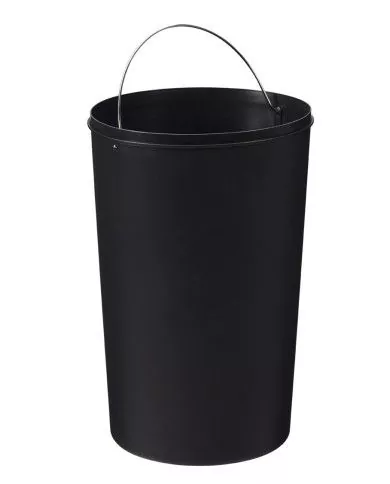 Poubelle de tri - design TERAHEX 50L - ROUGE METAL - Corps Blanc - poubelle compartimentée, gestion des déchets en entreprise,