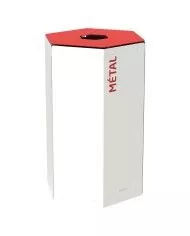 Poubelle de tri - design TERAHEX 50L - ROUGE METAL - Corps Blanc - station de tri moderne, mobilier de tri écologique, tri des Poubelle de tri - design TERAHEX 50L - ROUGE METAL - Corps Blanc - station de tri moderne, mobilier de tri écologique, tri des