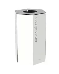 Poubelle de tri - design TERAHEX 50L - GRIS AUTRES DECHETS - Corps Blanc - tri des déchets professionnels, recyclage déchets Poubelle de tri - design TERAHEX 50L - GRIS AUTRES DECHETS - Corps Blanc - tri des déchets professionnels, recyclage déchets