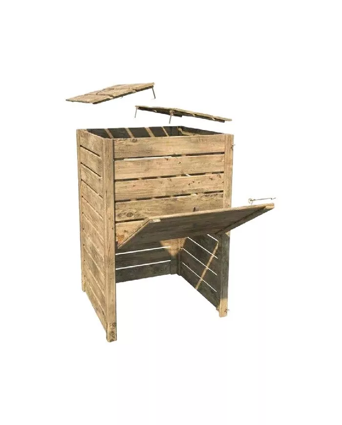 Poubelle de tri - TERAKOMPOST composteur pour Biodéchets 300L - bac de tri design, mobilier de tri écologique, recyclage