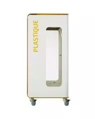 Poubelle de tri - de TERACUB VIGIPIRATE 90L - JAUNE PLASTIQUE - Corps Blanc - gestion des déchets en entreprise, poubelle de