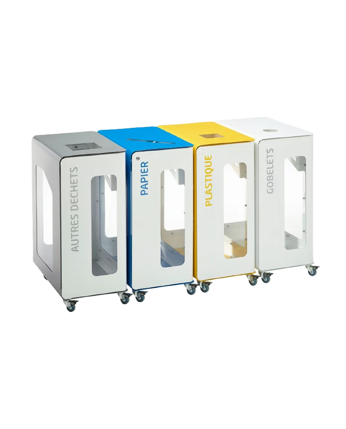 Poubelle de tri - de TERACUB VIGIPIRATE 90L - JAUNE PLASTIQUE - Corps Gris Manganèse - gestion des déchets en entreprise, Poubelle de tri - de TERACUB VIGIPIRATE 90L - JAUNE PLASTIQUE - Corps Gris Manganèse - gestion des déchets en entreprise,