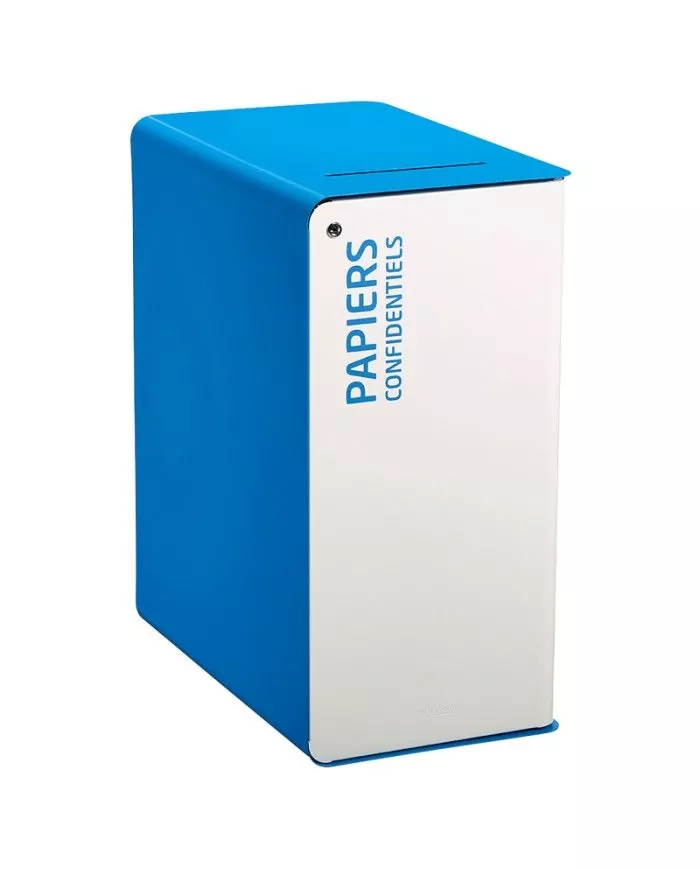 Poubelle de tri - TERACUB 90L - Blanc - Papiers Confidentiels - Avec serrure - tri des déchets professionnels, solution tri Poubelle de tri - TERACUB 90L - Blanc - Papiers Confidentiels - Avec serrure - tri des déchets professionnels, solution tri