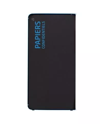 Poubelle de tri - TERACUB 40L - Gris manganèse - Papiers Confidentiels - Avec serrure - conteneur de recyclage, meuble de tri