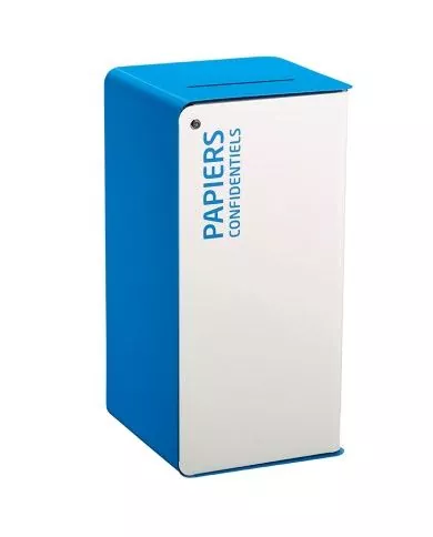 Poubelle de tri - TERACUB 40L - Blanc - Papiers Confidentiels - Avec serrure - poubelle de tri sélectif, solution tri sélectif,