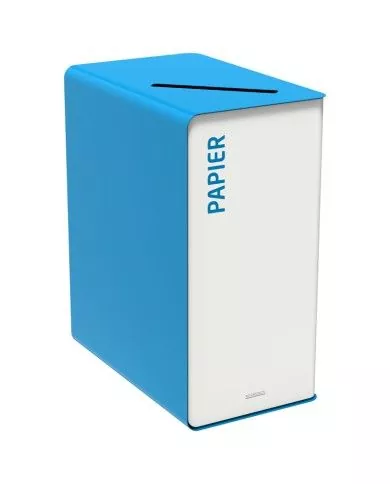 Poubelle de tri - TERACUB 65L - BLEU PAPIER - Corps Blanc - tri des déchets professionnels, poubelle de tri sélectif, solution