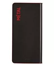 Poubelle de tri - TERACUB 40L - ROUGE METAL - Corps gris manganèse - poubelle de tri sélectif, corbeille recyclage bureau,