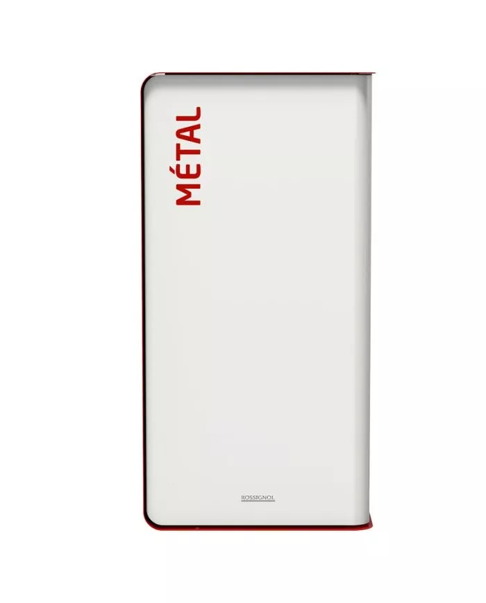 Poubelle de tri - TERACUB 75L - ROUGE METAL - Corps blanc - mobilier de tri écologique, poubelle de tri sélectif, gestion des