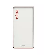 Poubelle de tri - TERACUB 75L - ROUGE METAL - Corps blanc - mobilier de tri écologique, poubelle de tri sélectif, gestion des