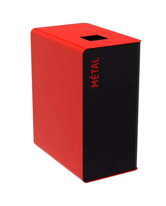 Poubelle de tri - TERACUB 90L - ROUGE METAL - Corps gris manganèse - poubelle de tri sélectif, conteneur de recyclage, mobilier Poubelle de tri - TERACUB 90L - ROUGE METAL - Corps gris manganèse - poubelle de tri sélectif, conteneur de recyclage, mobilier