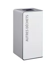 Poubelle de tri - TERACUB 40L - GRIS AUTRES DECHETS - Corps blanc - corbeille recyclage bureau, solution tri sélectif, meuble