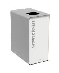 Poubelle de tri - TERACUB 90L - GRIS AUTRES DECHETS - Corps blanc - conteneur de recyclage, mobilier de tri écologique, meuble