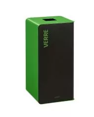 Poubelle de tri - TERACUB 40L - VERT VERRES - Corps gris manganèse - gestion des déchets en entreprise, poubelle de tri Poubelle de tri - TERACUB 40L - VERT VERRES - Corps gris manganèse - gestion des déchets en entreprise, poubelle de tri