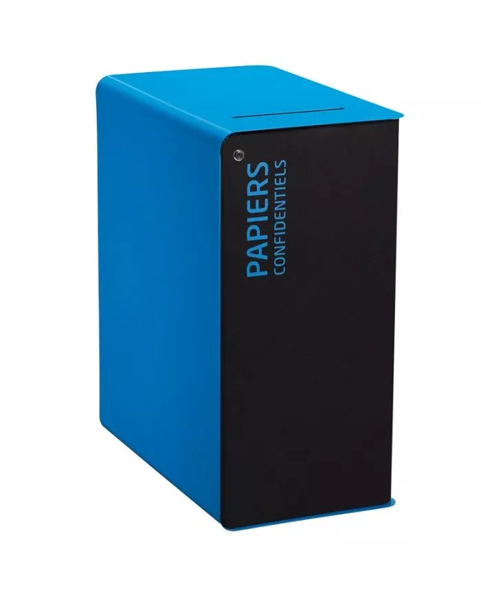 Poubelle de tri - TERACUB 65L - Gris Manganèse - Papiers Confidentiels - Avec serrure - meuble de tri durable, solution tri