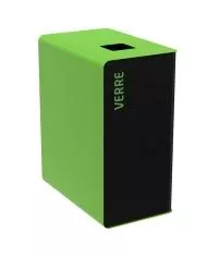 Poubelle de tri - TERACUB 65L - VERT VERRE - Corps gris manganèse - poubelle de tri sélectif, corbeille recyclage bureau,