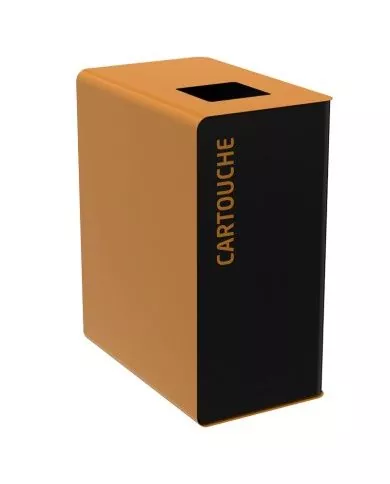 Poubelle de tri - TERACUB 65L - MARRON CARTOUCHES - Corps gris manganèse - tri des déchets professionnels, station de tri