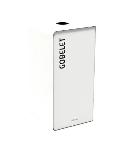 Poubelle de tri - TERACUB 40L - BLANC GOBELETS - Corps blanc - poubelle compartimentée, recyclage déchets triés, solution tri