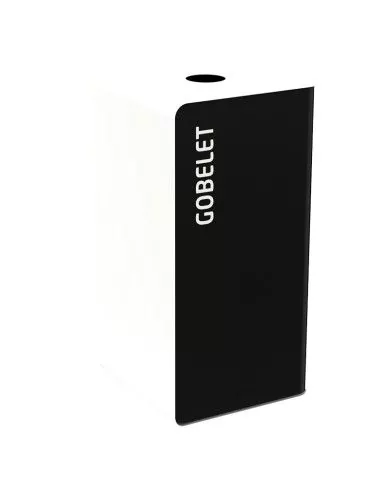Poubelle de tri - TERACUB 75L - BLANC GOBELETS - Corps gris manganèse - corbeille recyclage bureau, tri des déchets
