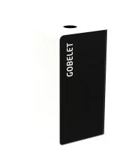 Poubelle de tri - TERACUB 75L - BLANC GOBELETS - Corps gris manganèse - corbeille recyclage bureau, tri des déchets