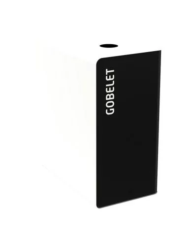 Poubelle de tri - TERACUB 90L - BLANC GOBELETS - Corps gris manganèse - conteneur de recyclage, tri des déchets professionnels,