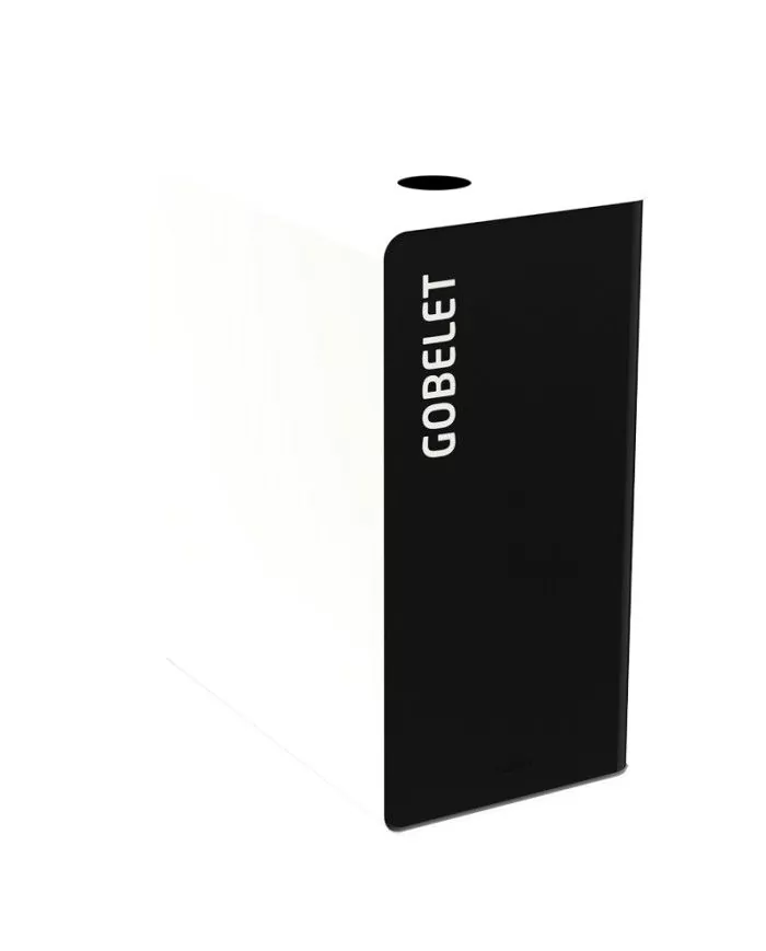 Poubelle de tri - TERACUB 90L - BLANC GOBELETS - Corps gris manganèse - conteneur de recyclage, tri des déchets professionnels,