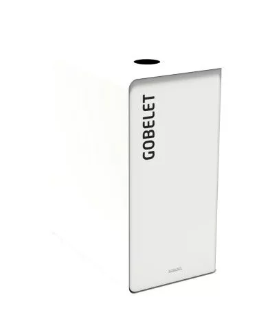 Poubelle de tri - TERACUB 65L - BLANC GOBELETS - Corps blanc - station de tri moderne, poubelle compartimentée, solution tri