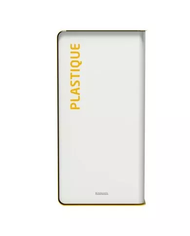 Poubelle de tri - TERACUB 75L - JAUNE PLASTIQUE - Corps Blanc - tri des déchets professionnels, meuble de tri durable, gestion Poubelle de tri - TERACUB 75L - JAUNE PLASTIQUE - Corps Blanc - tri des déchets professionnels, meuble de tri durable, gestion