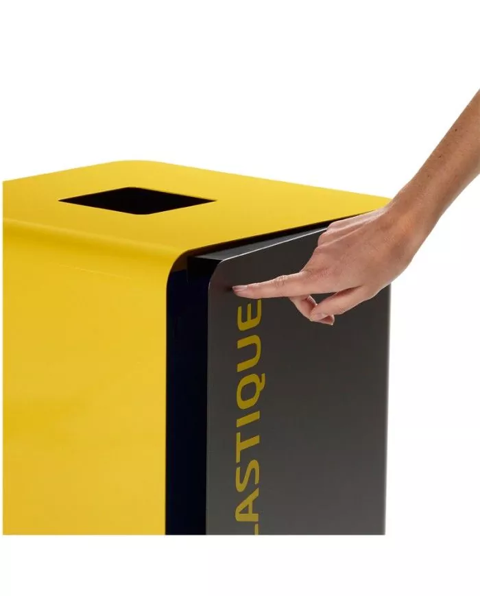 Poubelle de tri - TERACUB 65L - JAUNE PLASTIQUE - Corps Gris Manganèse - meuble de tri durable, station de tri moderne, Poubelle de tri - TERACUB 65L - JAUNE PLASTIQUE - Corps Gris Manganèse - meuble de tri durable, station de tri moderne,