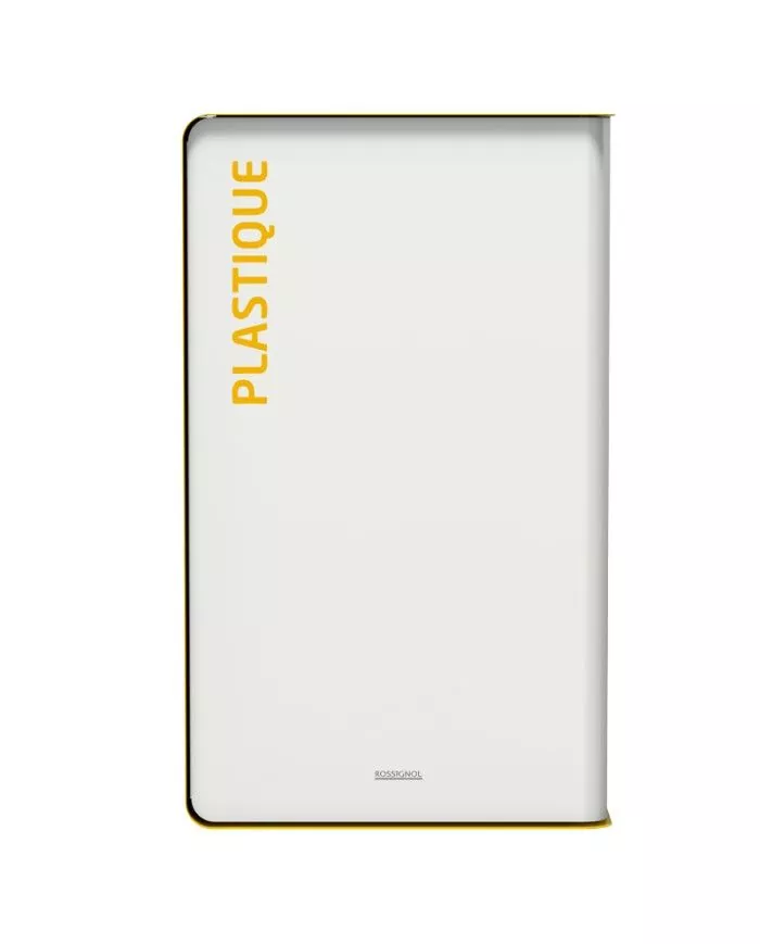 Poubelle de tri - TERACUB 90L - JAUNE PLASTIQUE - Corps Blanc - bac de tri design, mobilier de tri écologique, tri des déchets Poubelle de tri - TERACUB 90L - JAUNE PLASTIQUE - Corps Blanc - bac de tri design, mobilier de tri écologique, tri des déchets