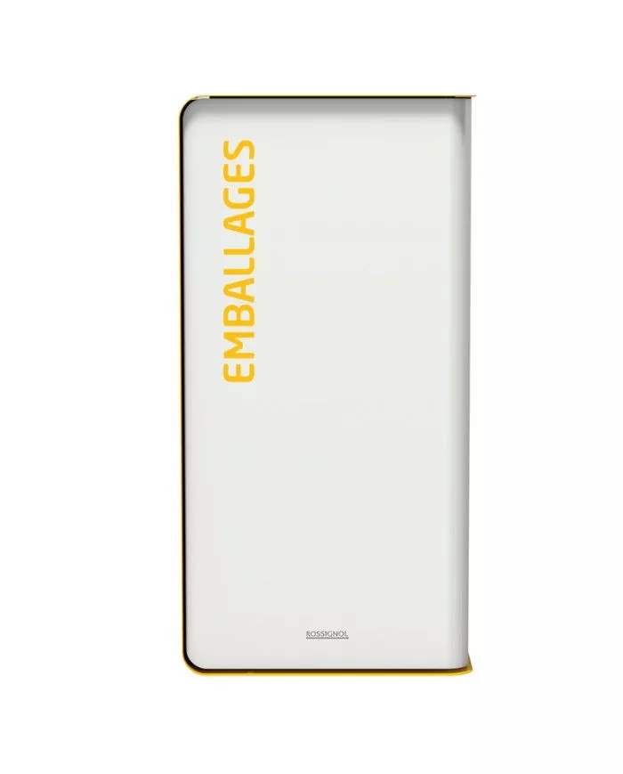 Poubelle de tri - TERACUB 40L - JAUNE EMBALLAGES - Corps Blanc - poubelle compartimentée, meuble de tri durable, poubelle de Poubelle de tri - TERACUB 40L - JAUNE EMBALLAGES - Corps Blanc - poubelle compartimentée, meuble de tri durable, poubelle de