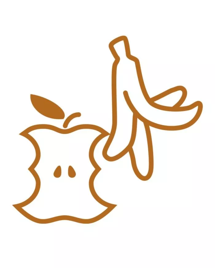 Poubelle de tri - Stickers adhésifs pour poubelle - Marron / Biodéchets - recyclage déchets triés, bac de tri design, poubelle