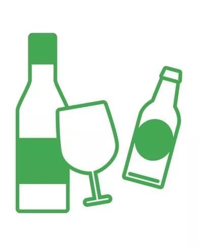 Poubelle de tri - Stickers adhésifs pour poubelle - Vert / Verres - poubelle compartimentée, gestion des déchets en entreprise,