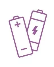 Poubelle de tri - Stickers adhésifs pour poubelle - Violet / Piles - recyclage déchets triés, bac de tri design, meuble de tri Poubelle de tri - Stickers adhésifs pour poubelle - Violet / Piles - recyclage déchets triés, bac de tri design, meuble de tri