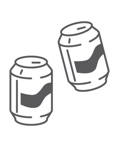 Poubelle de tri - Stickers adhésifs pour poubelle - Noir / Canettes - solution tri sélectif, meuble de tri durable, mobilier de