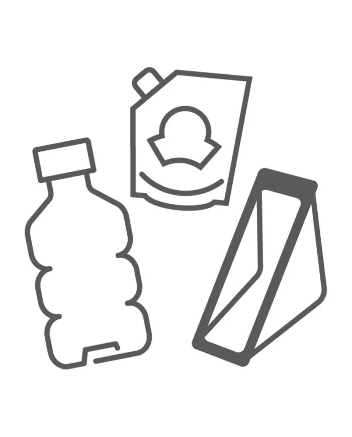 Poubelle de tri - Stickers adhésifs pour poubelle - Noir / Snacking - poubelle de tri sélectif, solution tri sélectif, mobilier