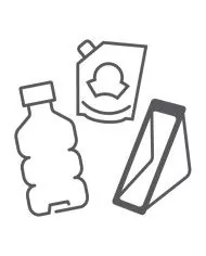 Poubelle de tri - Stickers adhésifs pour poubelle - Noir / Snacking - poubelle de tri sélectif, solution tri sélectif, mobilier