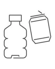 Poubelle de tri - Stickers adhésifs pour poubelle - Noir / Bouteilles et Canettes - mobilier de tri écologique, tri des déchets