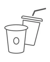 Poubelle de tri - Stickers adhésifs pour poubelle - Noir / Gobelets - tri des déchets professionnels, bac de tri design,