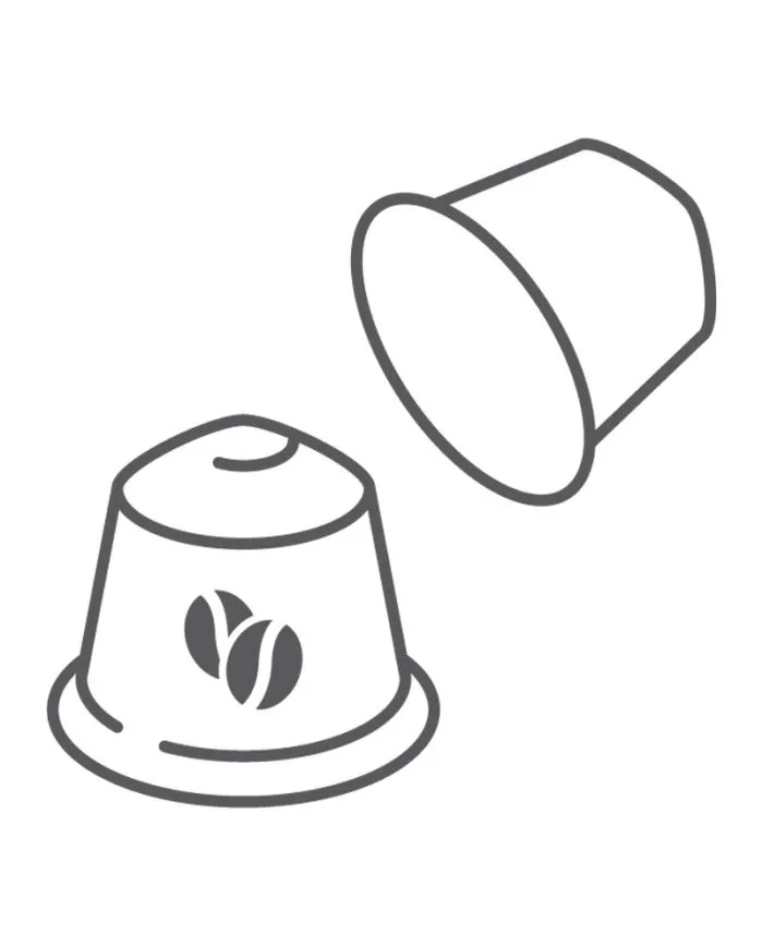 Poubelle de tri - Stickers adhésifs pour poubelle - Noir / Dosettes - tri des déchets professionnels, corbeille recyclage