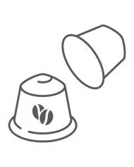 Poubelle de tri - Stickers adhésifs pour poubelle - Noir / Dosettes - tri des déchets professionnels, corbeille recyclage