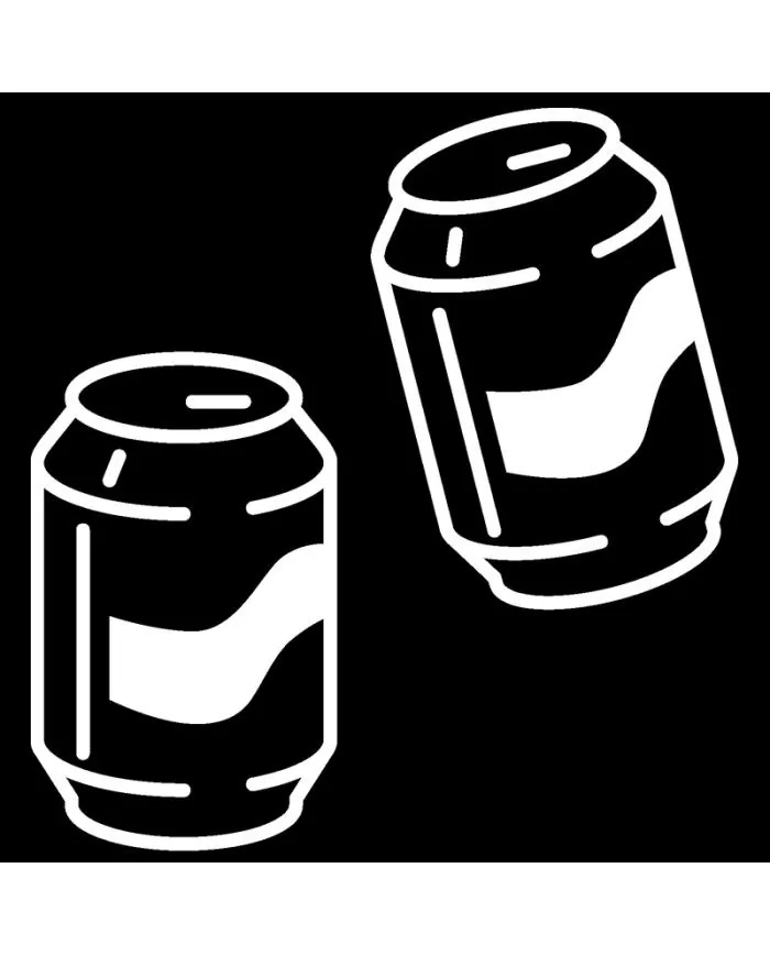 Poubelle de tri - Stickers adhésifs pour poubelle - Blanc / Canettes - poubelle de tri sélectif, solution tri sélectif,