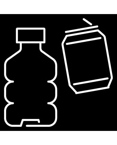 Poubelle de tri - Stickers adhésifs pour poubelle - Blanc / Bouteilles et Canettes - corbeille recyclage bureau, recyclage
